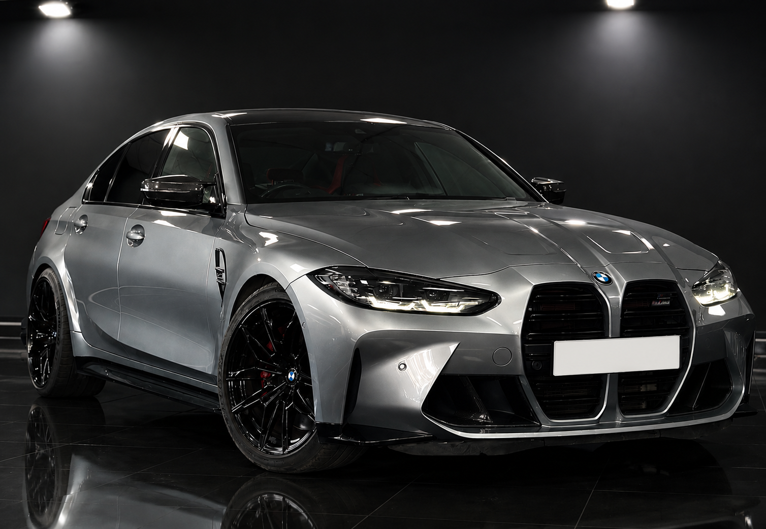 Grey BMW M3 front view